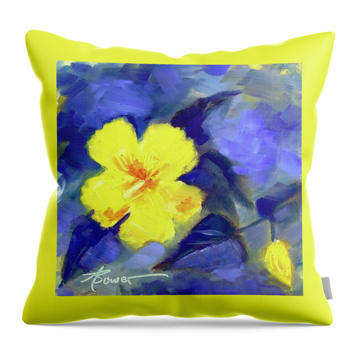 Flowers Throw Pillow featuring the painting Only One Life by Adele Bower