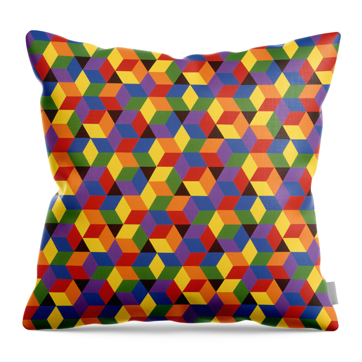 Abstract Throw Pillow featuring the painting Open Hexagonal Lattice I by Janet Hansen