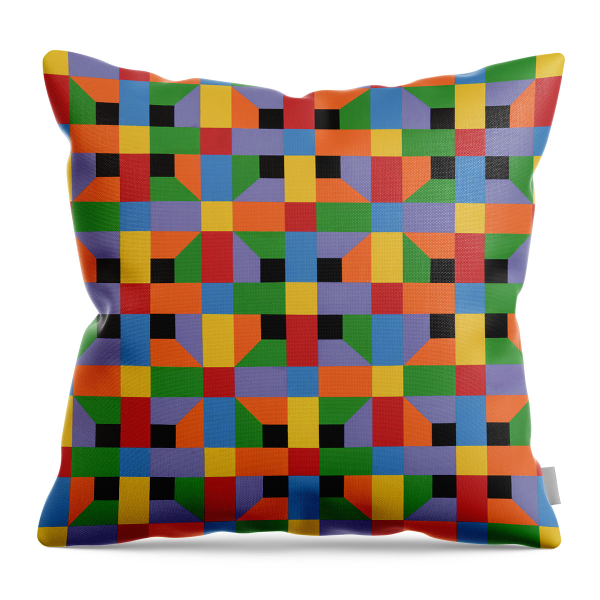Abstract Throw Pillow featuring the painting Open Quadrilateral Lattice by Janet Hansen