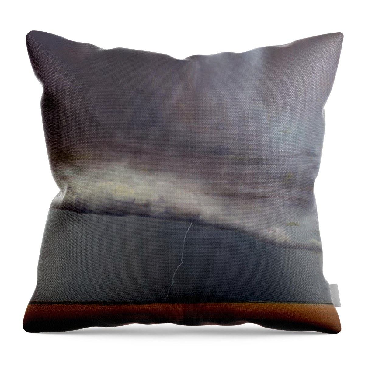 Derek Kaplan Art Throw Pillow featuring the painting Opt.7.17 Storm by Derek Kaplan