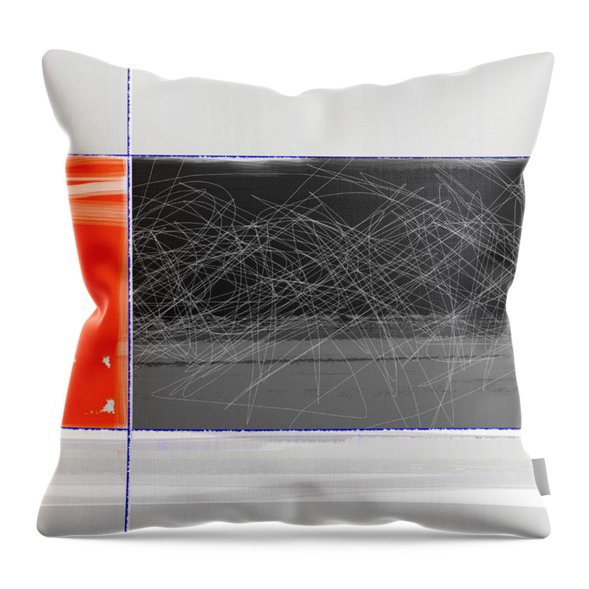 Abstract Throw Pillow featuring the painting Orange and Black by Naxart Studio