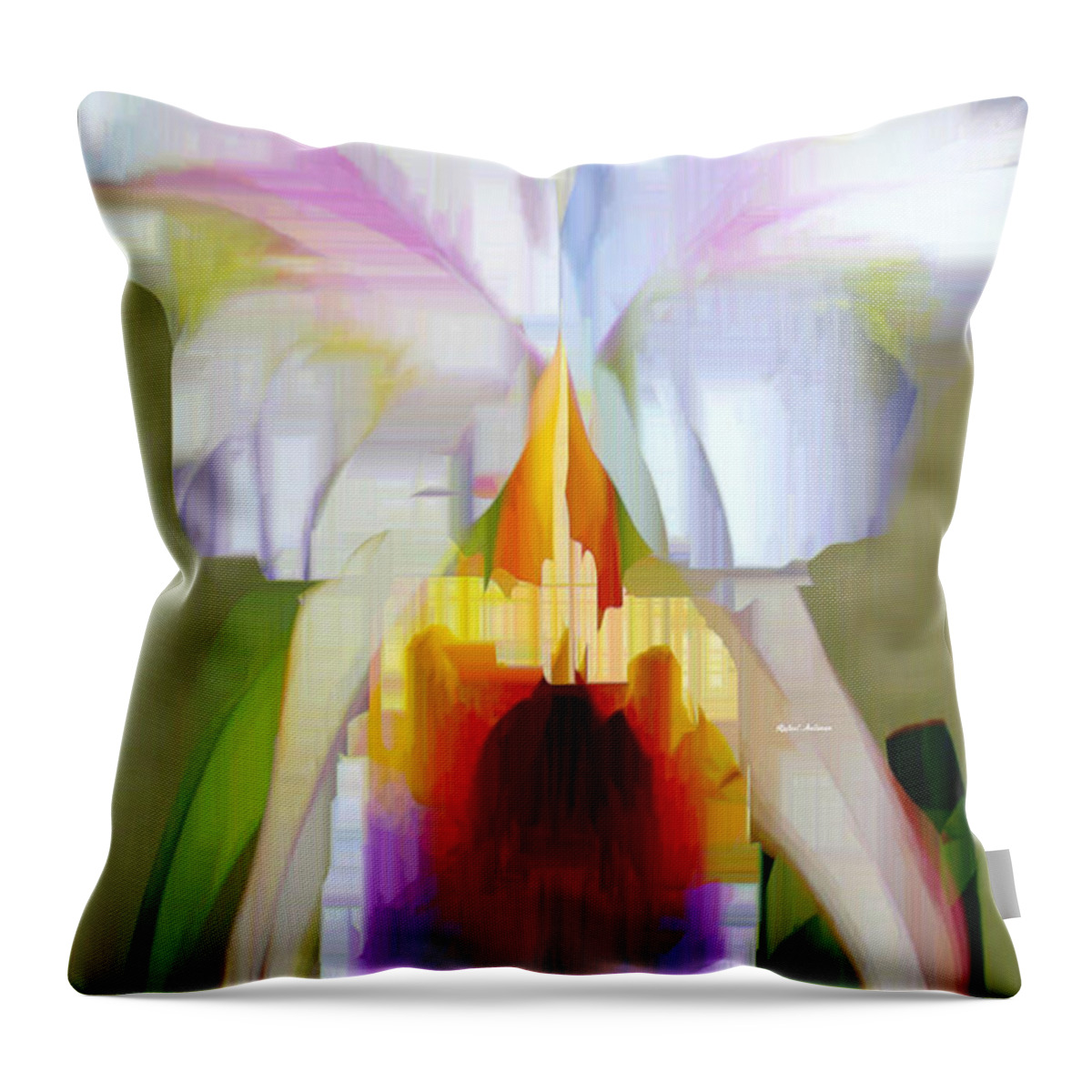 Art Throw Pillow featuring the digital art Orchid Cattleya by Rafael Salazar