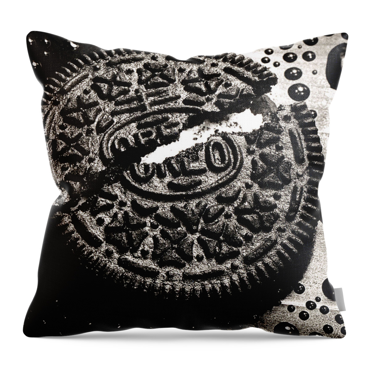 Cookie Throw Pillow featuring the photograph Oreo Cookie by Nancy Mueller