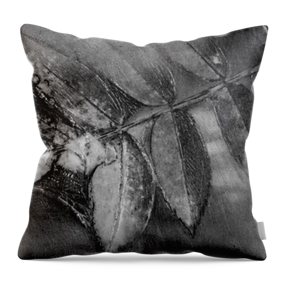 Encaustic Throw Pillow featuring the mixed media Ornate Foliage by Roseanne Jones