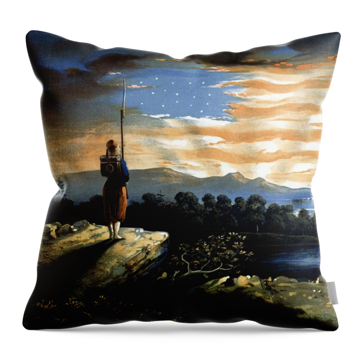 Civil War Throw Pillow featuring the painting Our Heaven Born Banner by War Is Hell Store