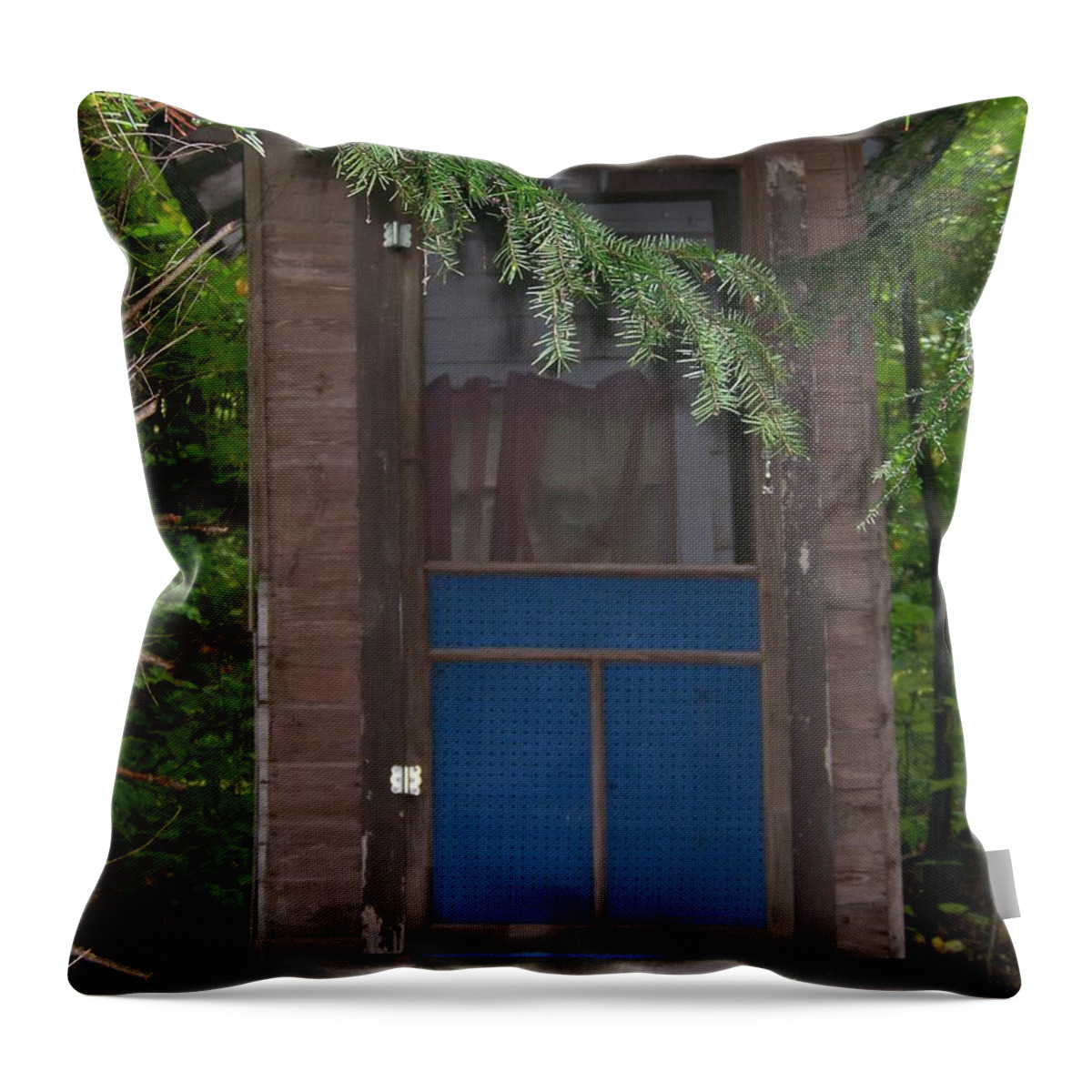 Outhouse Throw Pillow featuring the photograph Our Outhouse - Photograph by Jackie Mueller-Jones