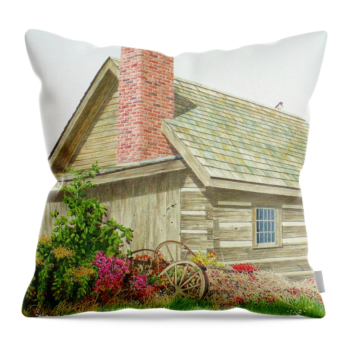 Pioneer Throw Pillow featuring the painting Our Rural Heritage by Conrad Mieschke