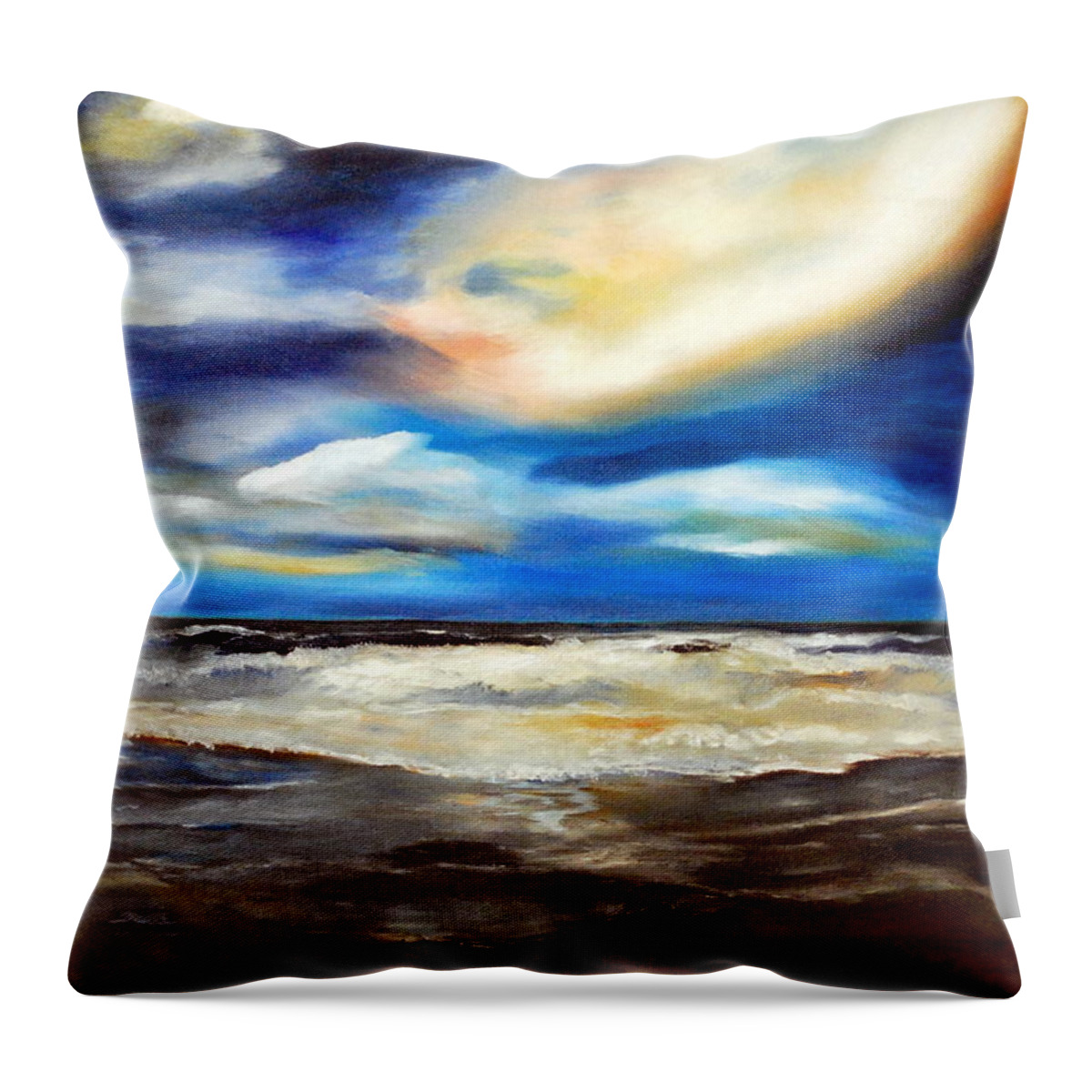 Sea Throw Pillow featuring the painting Outer Banks NC by Phil Burton