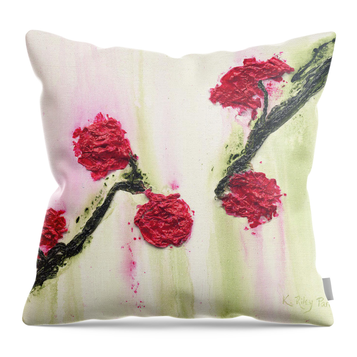 Roses Throw Pillow featuring the painting S R R Seeks Same by Kathryn Riley Parker