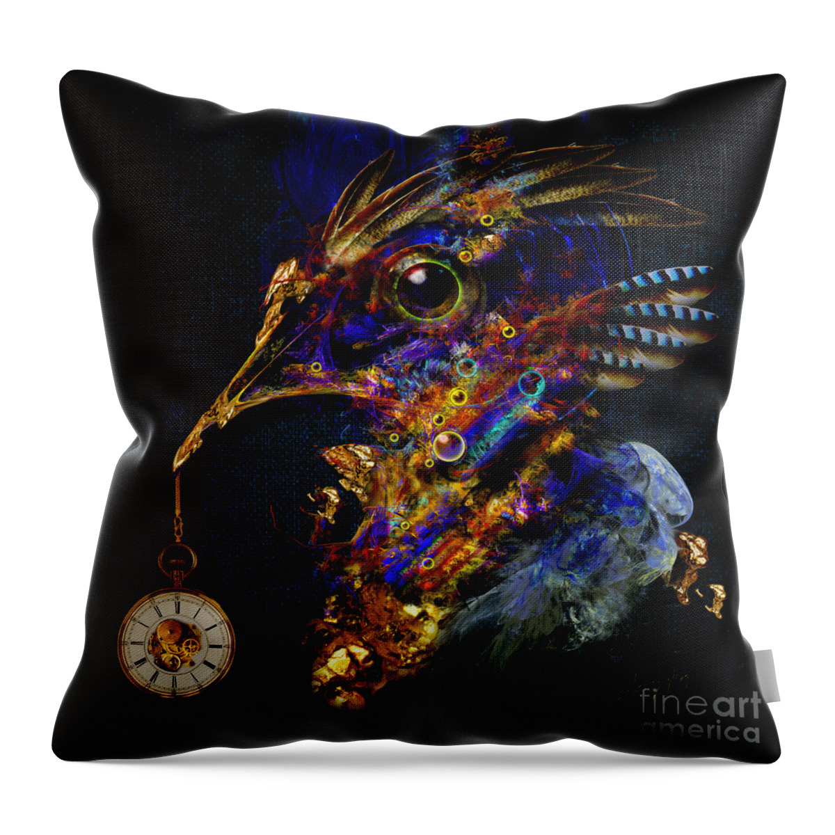 Bird Throw Pillow featuring the painting Outside of time by Alexa Szlavics