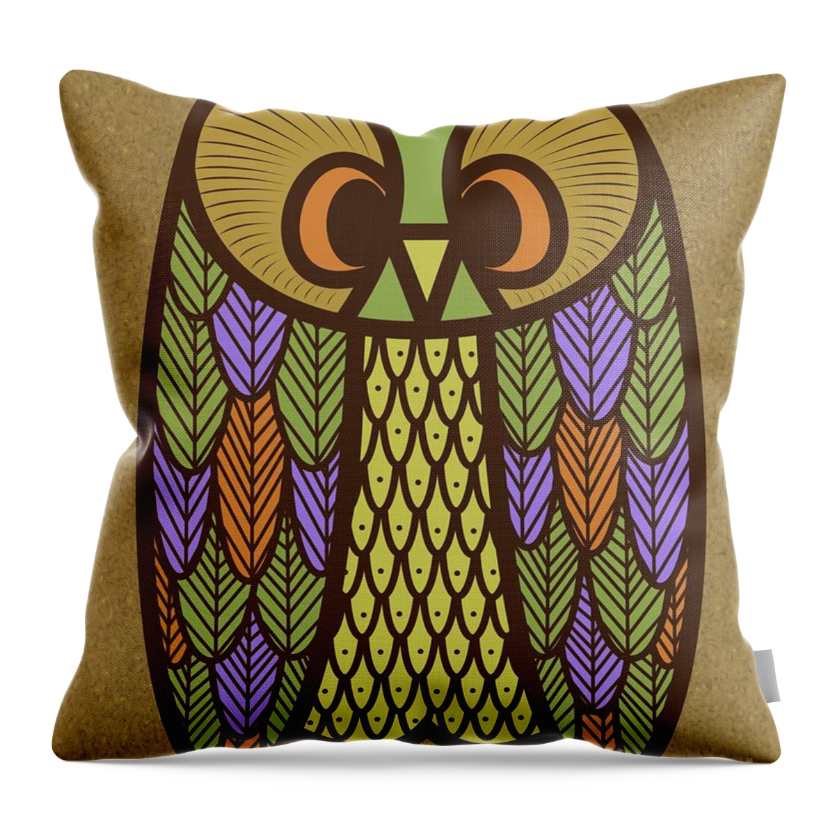 Owl Throw Pillow featuring the digital art Owl 2 by Donna Mibus