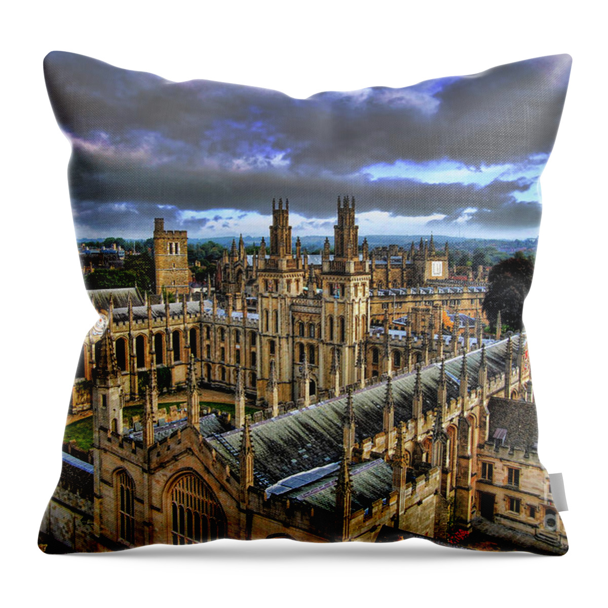 Oxford Throw Pillow featuring the photograph Oxford University - All Souls College by Yhun Suarez