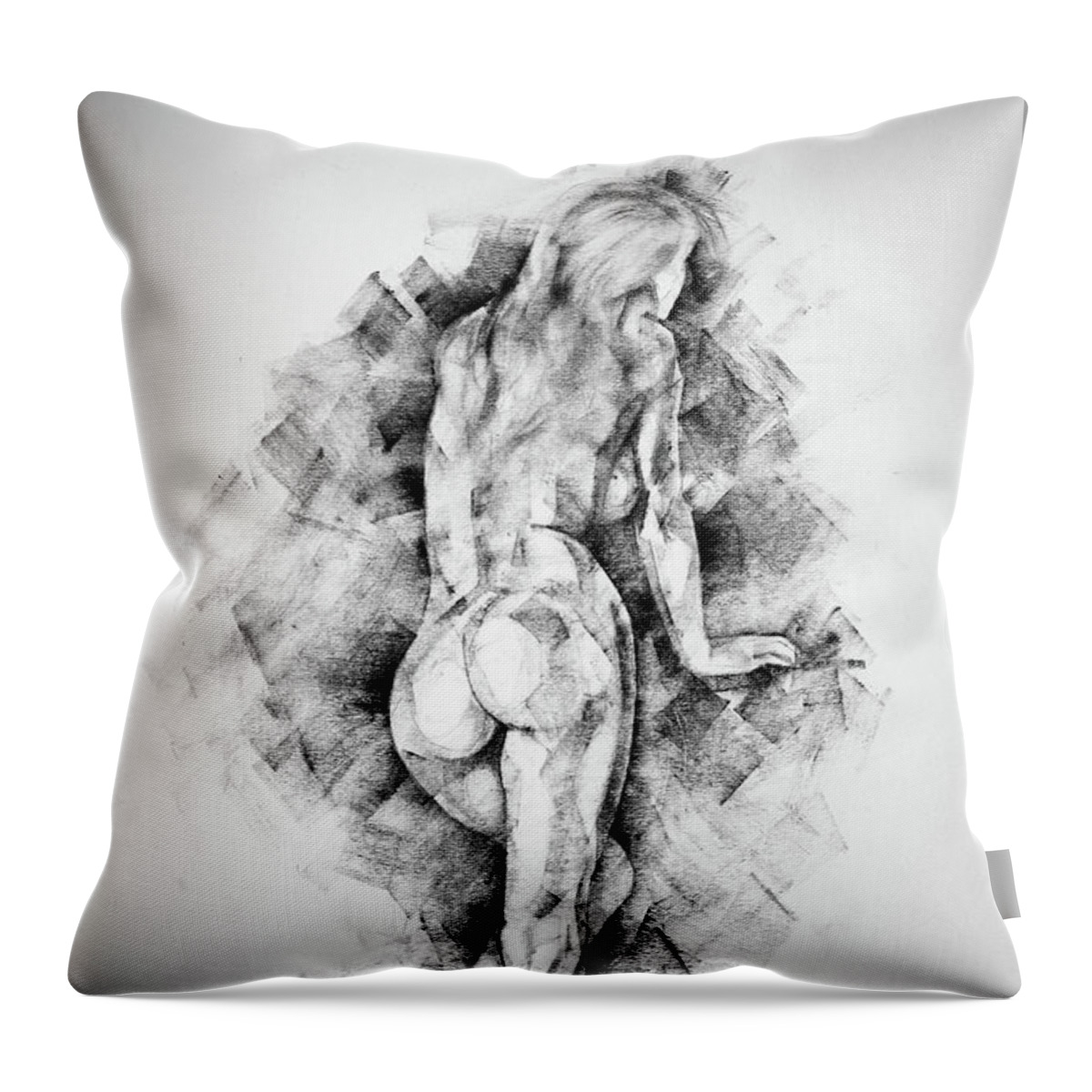 Erotic Throw Pillow featuring the drawing Page 34 by Dimitar Hristov