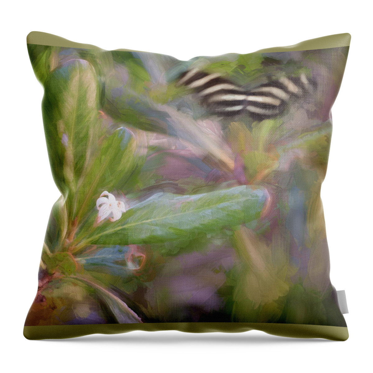 Butterfly Throw Pillow featuring the photograph Painterly Zebra Butterfly by Artful Imagery