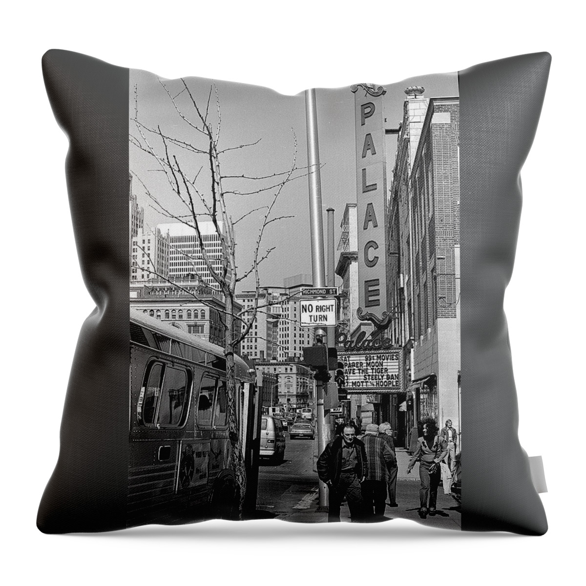 Providence Throw Pillow featuring the photograph Palace Theatre, 1974 by Jeremy Butler