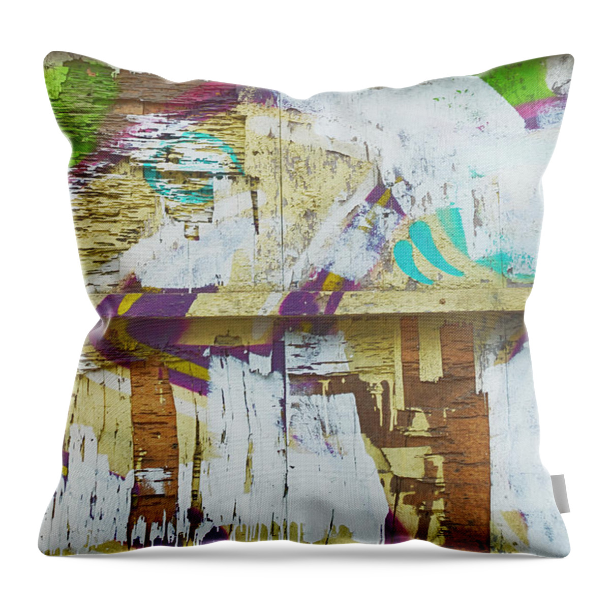 Peeling Paint Throw Pillow featuring the photograph Panamanian Texture No.3 by Jessica Levant
