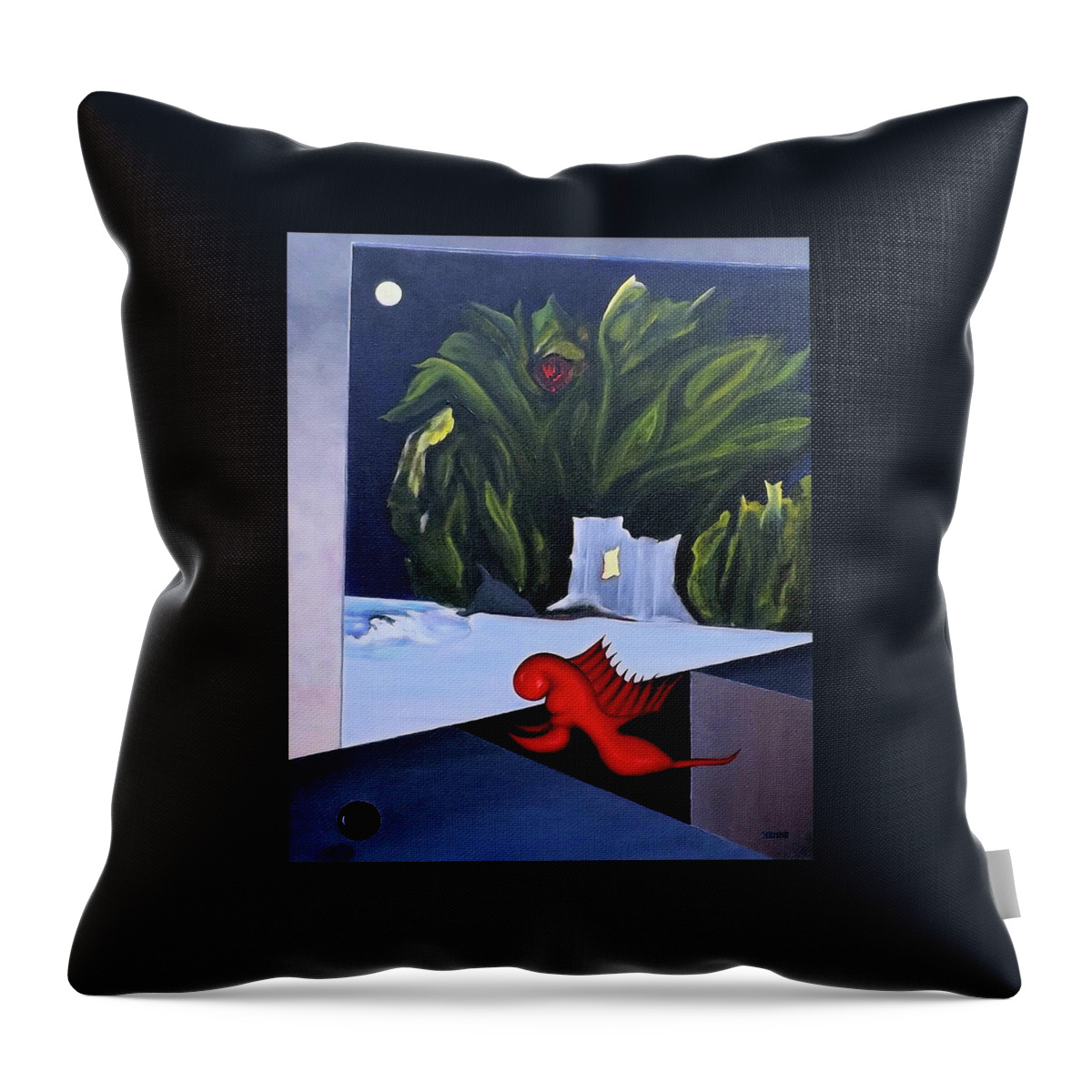 Digital Throw Pillow featuring the painting Pandora's Box by Robert Henne