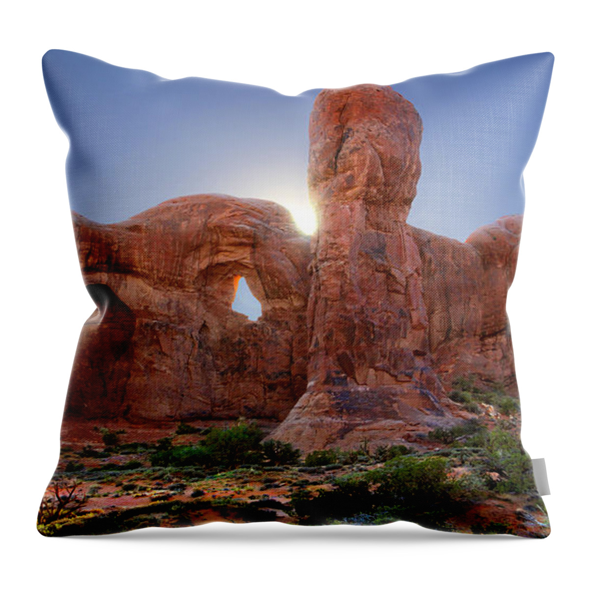 Desert Throw Pillow featuring the photograph Parade of Elephants in Arches National Park by Mike McGlothlen