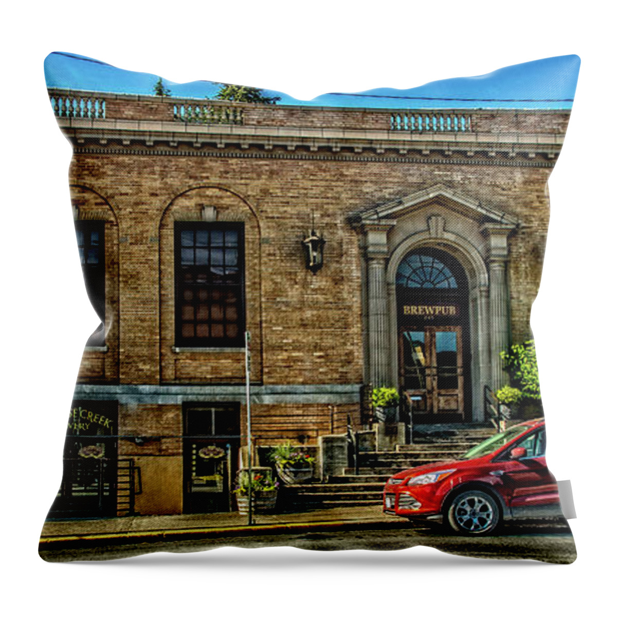 Paradise Creek Brewery Throw Pillow featuring the photograph Paradise Creek Brewery by Ed Broberg