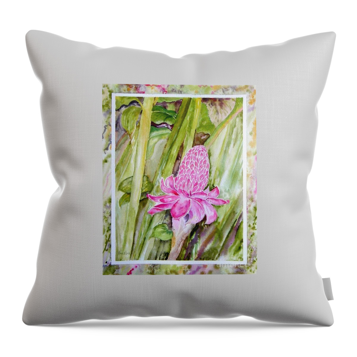 Flowers Throw Pillow featuring the painting Paradise in Vloom by Diane Kirk