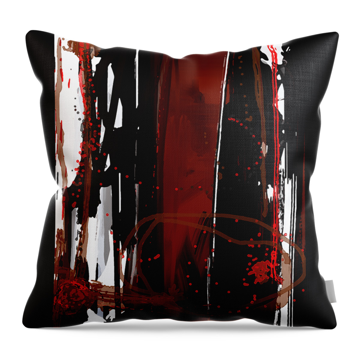 Abstract Painting Digital Art Image Vertical Lines Throw Pillow featuring the digital art Parallels - Modern Abstract Digital Art by Patricia Awapara