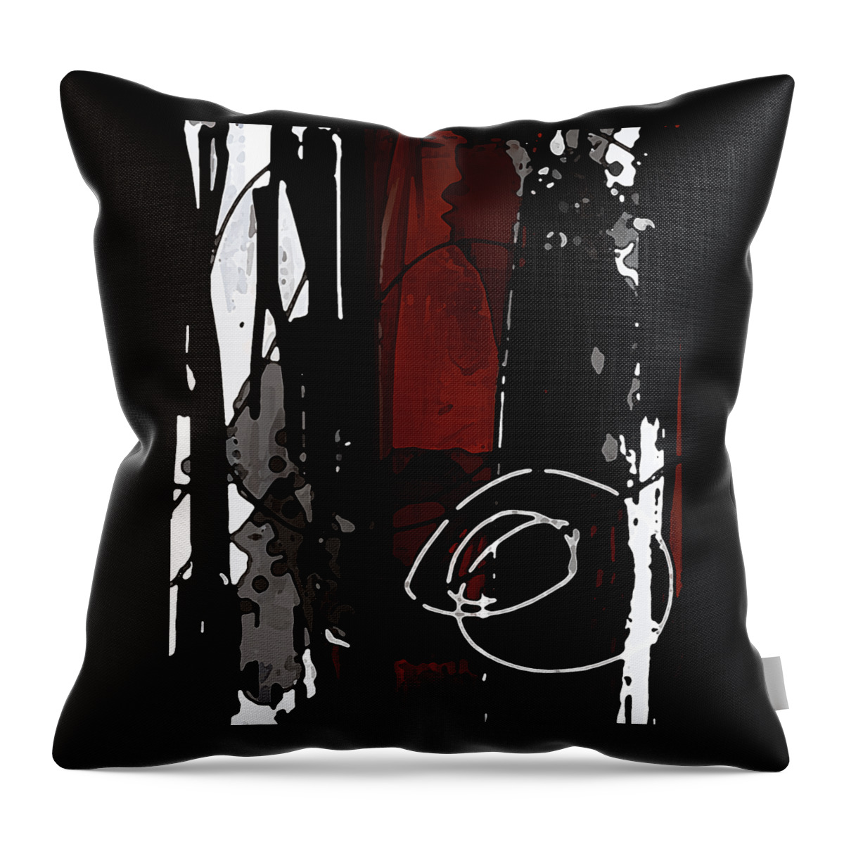 Abstract Painting Digital Image Throw Pillow featuring the digital art Parallels - Modern Abstract Digital Art by Patricia Awapara