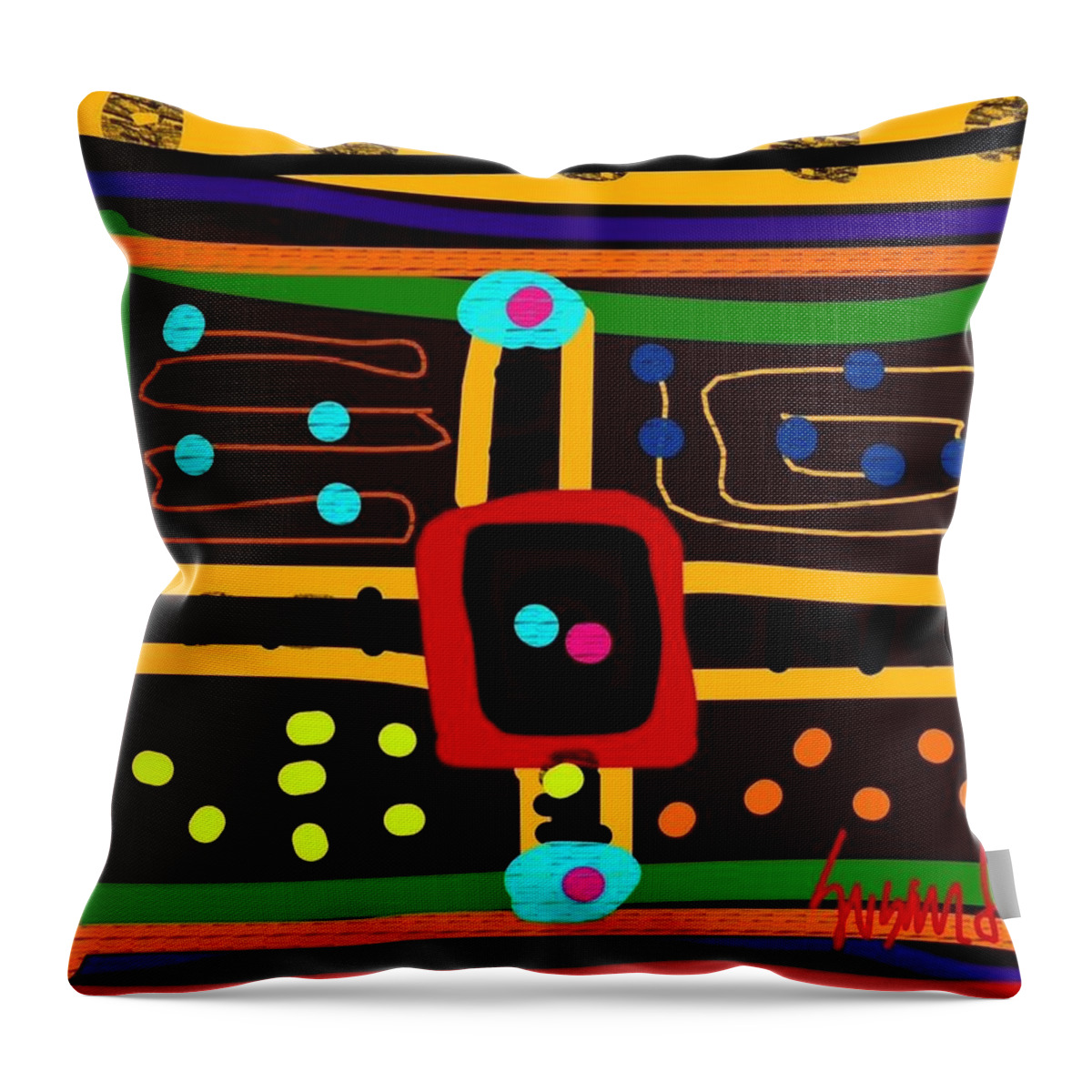 Abstract Throw Pillow featuring the digital art Parchoosie by Susan Fielder