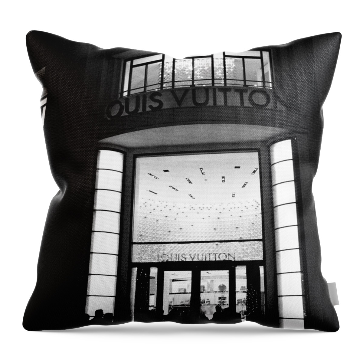 Paris Louis Vuitton Boutique - Louis Vuitton Paris Black and White Art Deco Throw Pillow for ...