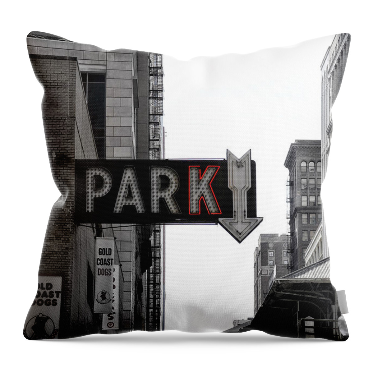 Parking Sign Throw Pillow featuring the photograph Park by Jackson Pearson
