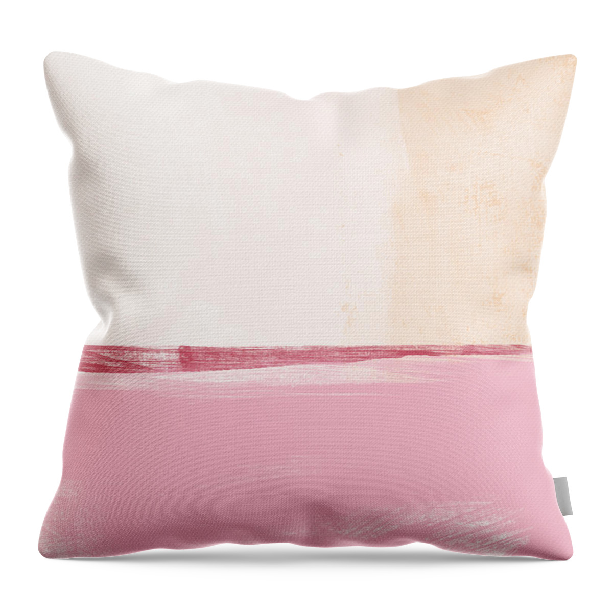 Abstract Landscape Throw Pillow featuring the painting Pastel Landscape by Linda Woods