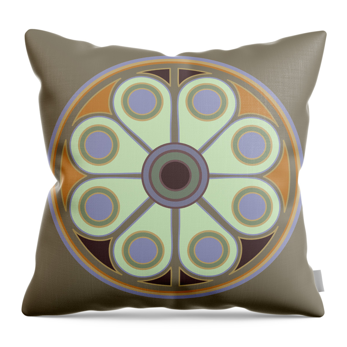 Peace Throw Pillow featuring the digital art Peace Flower Circle by Linda Ruiz-Lozito