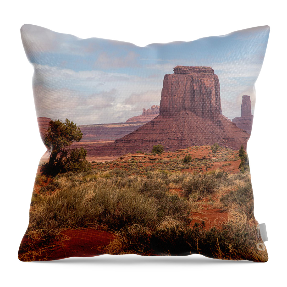 Monument Valley Throw Pillow featuring the photograph Peace in the Valley by Jim Garrison