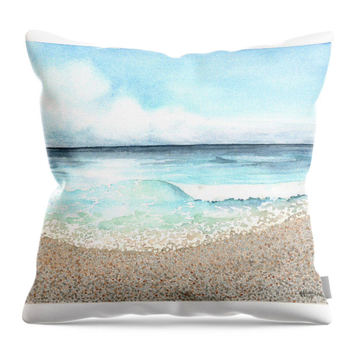Gulf Coast Throw Pillow featuring the painting Peaceful, Easy Feeling by Hilda Wagner