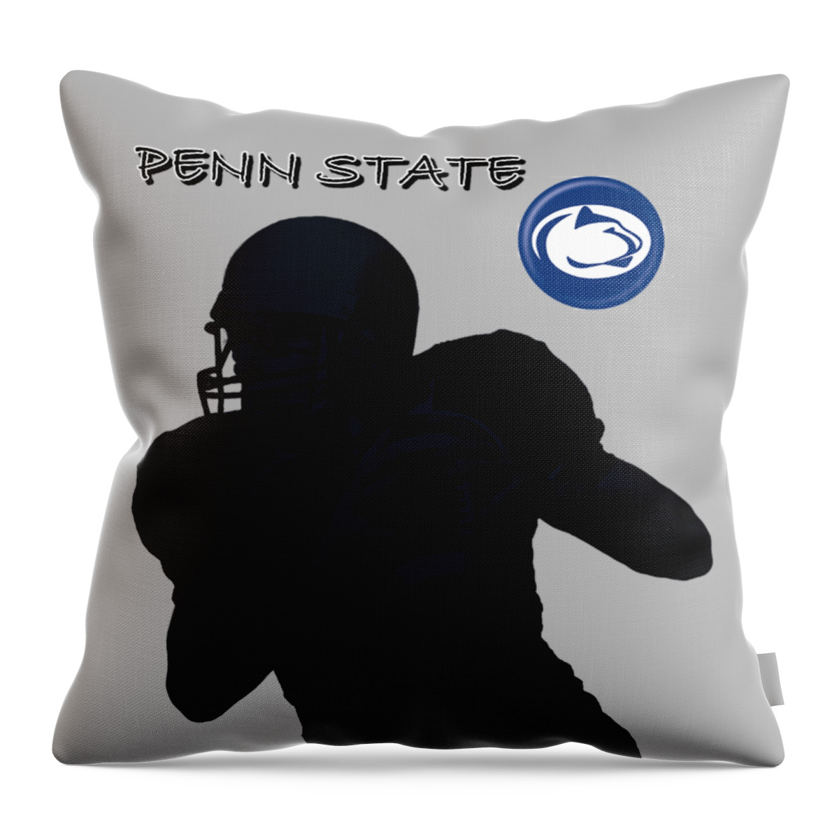 Football Throw Pillow featuring the digital art Penn State Football by David Dehner
