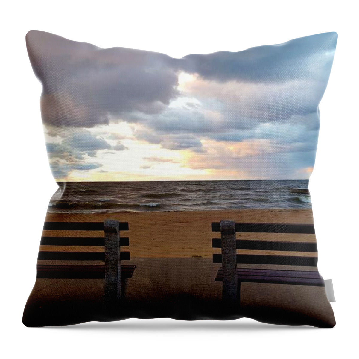 Lake Ontario Throw Pillow featuring the photograph Perspectives, Looking Forward, Looking Back by Dani McEvoy