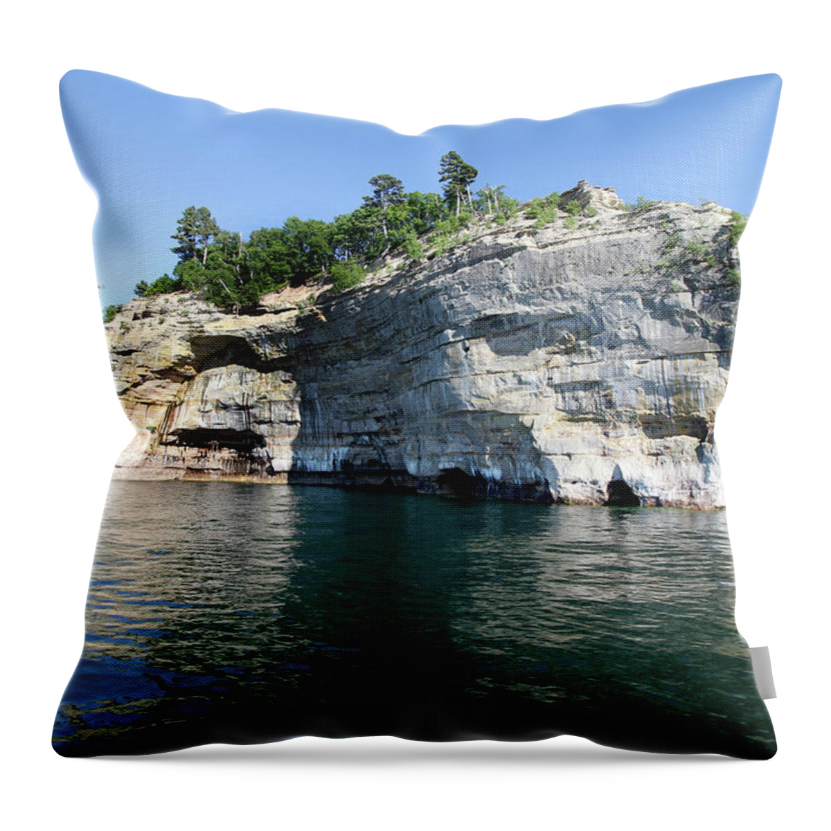 Pictured Rocks Throw Pillow featuring the photograph Pictured Rocks National Lakeshore by Jackson Pearson
