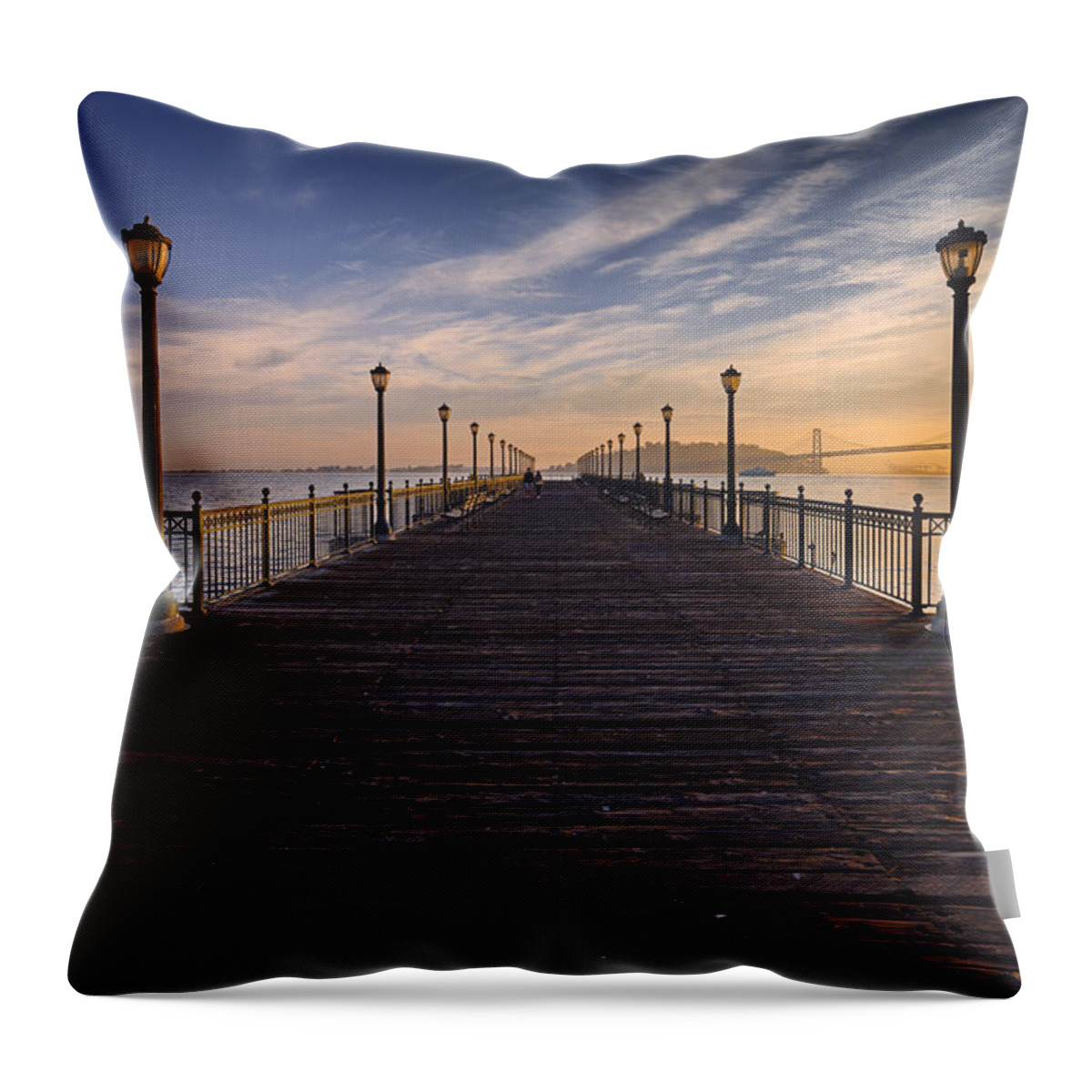 Pier Throw Pillow featuring the photograph Pier 7 by Dominique Dubied