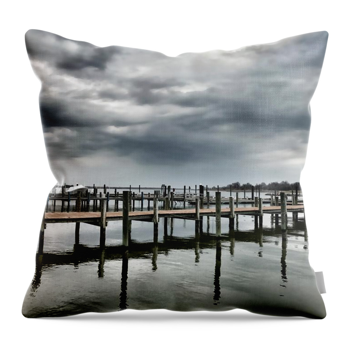 Pier Throw Pillow featuring the photograph Pier Pressure by Chris Montcalmo