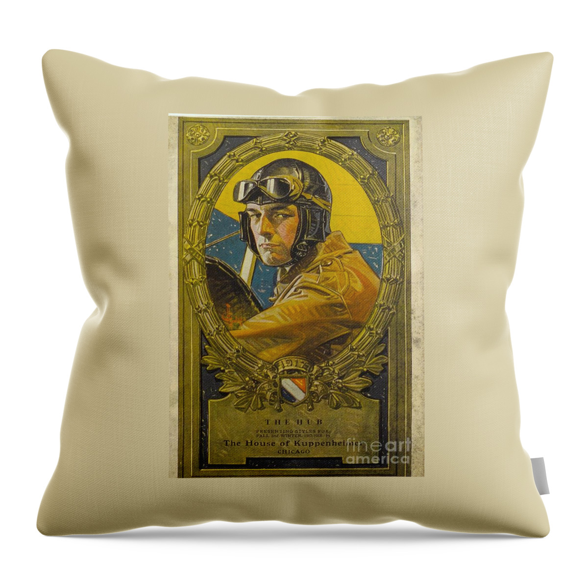 Joseph Christian Leyendecker Throw Pillow featuring the painting Pilot by MotionAge Designs
