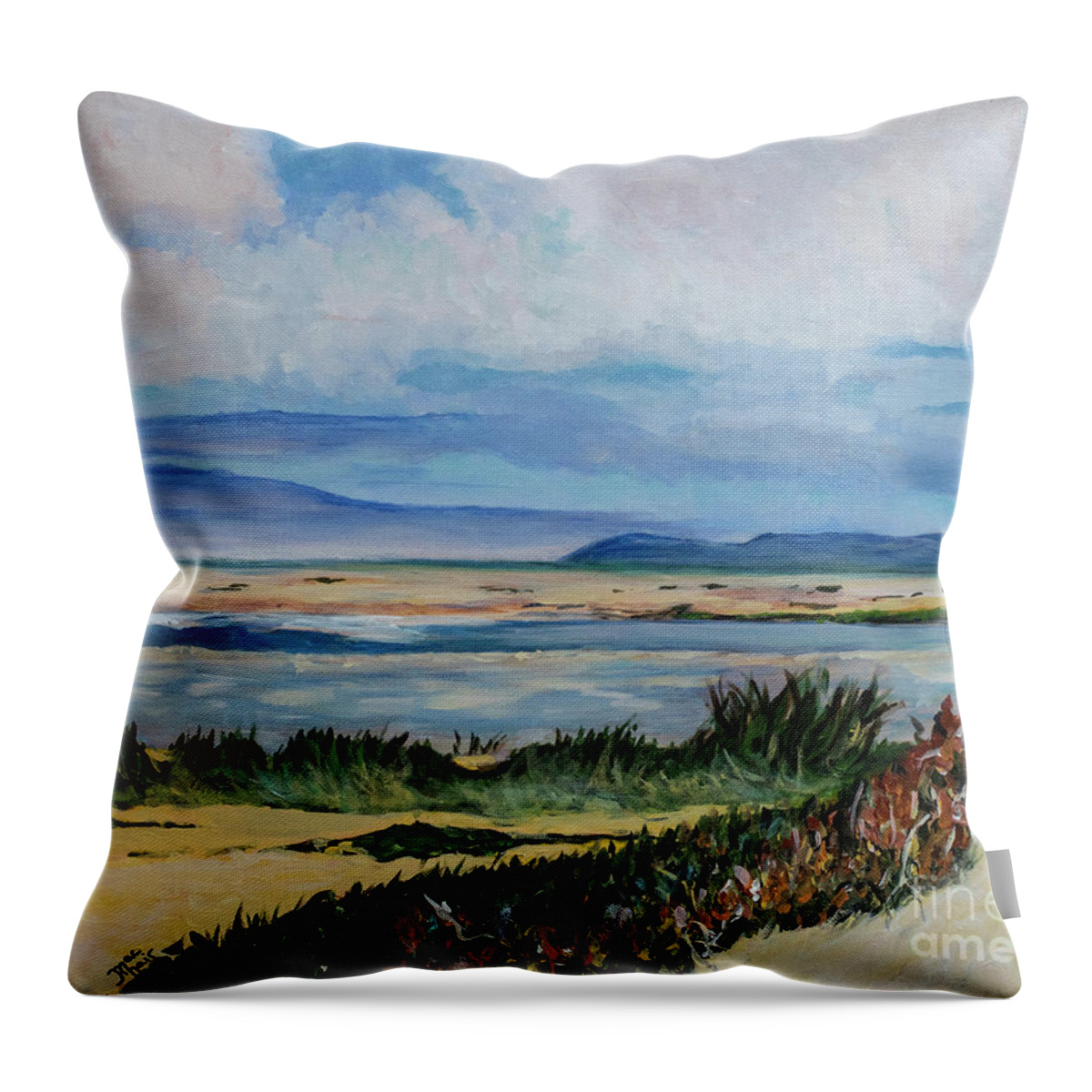 Pismo Throw Pillow featuring the painting Pismo Beach by Jackie MacNair