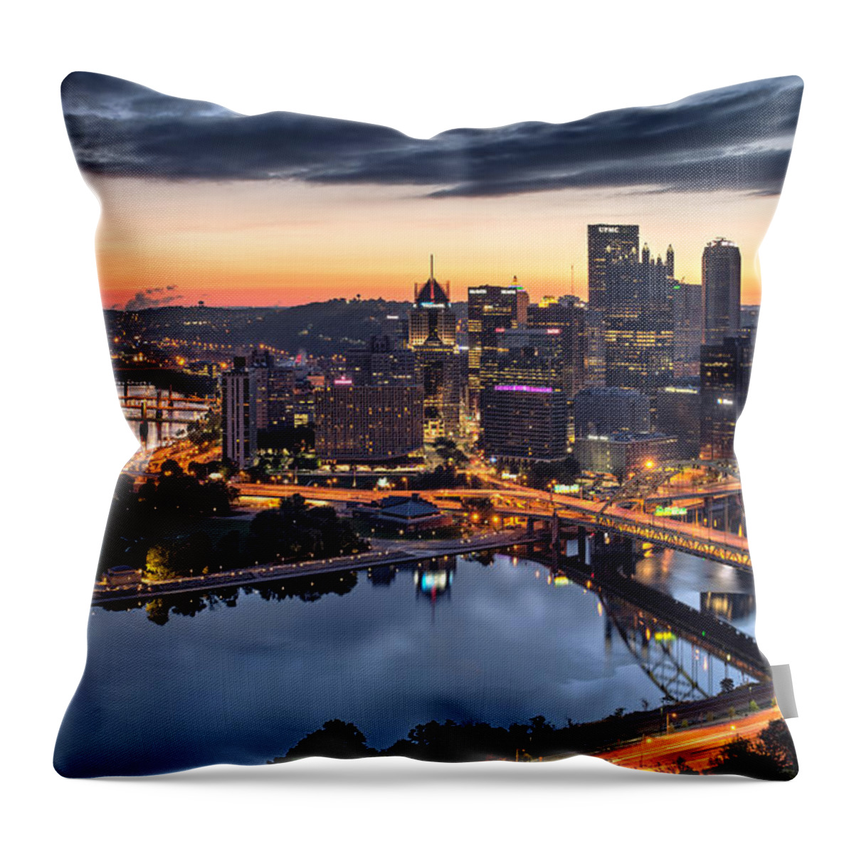Pittsburgh Throw Pillow featuring the photograph Pittsburgh October Sunrise by Matt Hammerstein