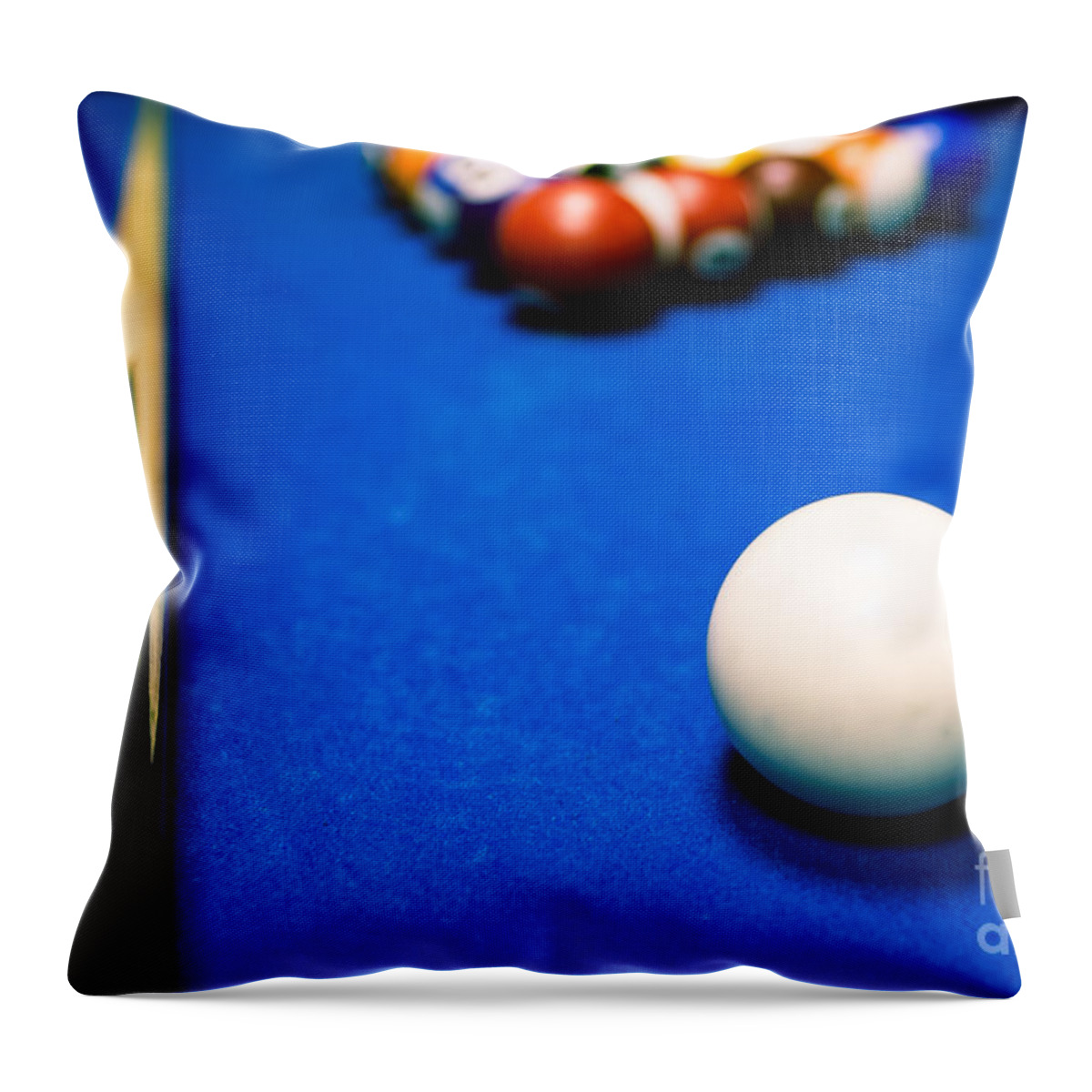 Pool Throw Pillow featuring the photograph 8 Ball Pool Table by Andy Myatt