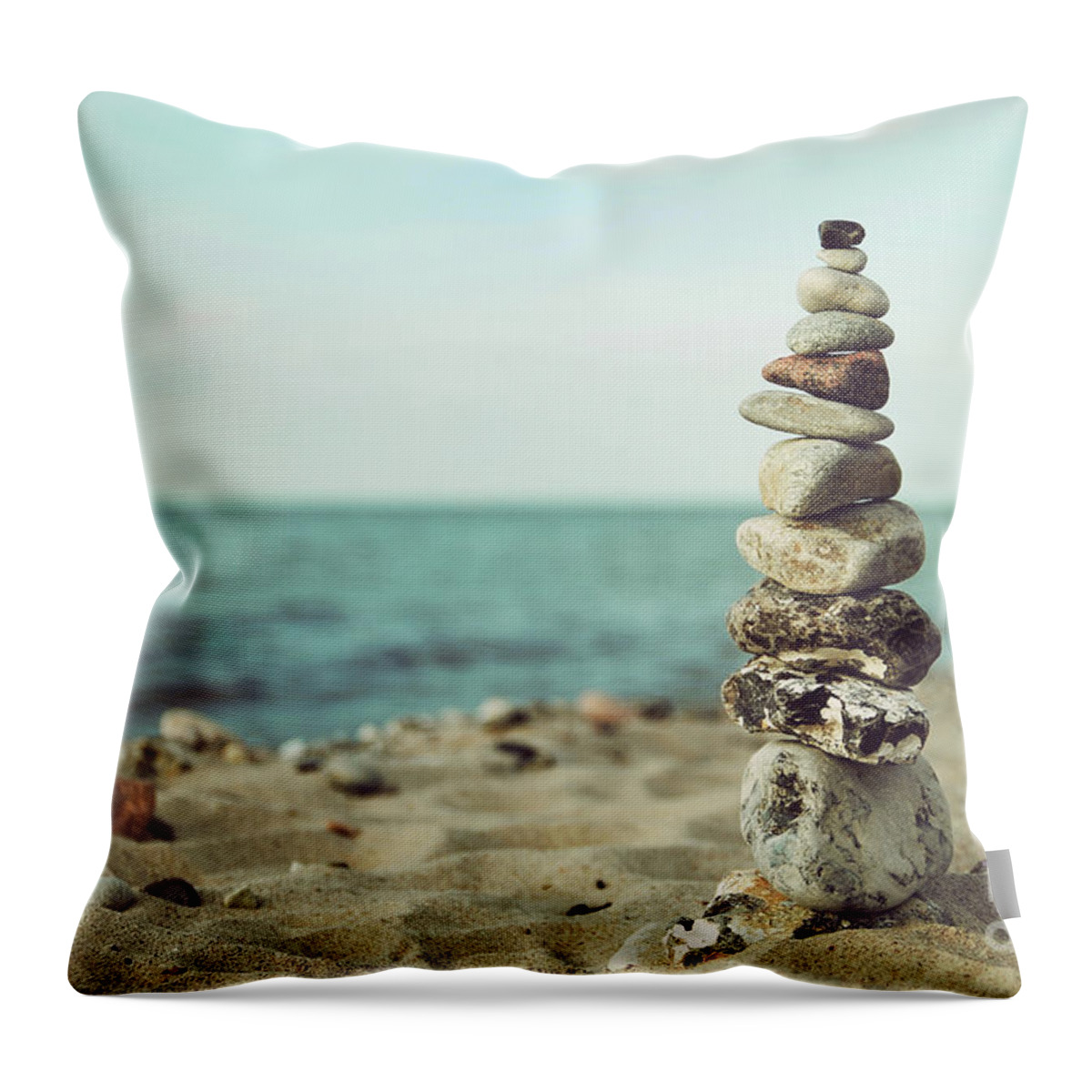 Stones Throw Pillow featuring the photograph Poised by Hannes Cmarits