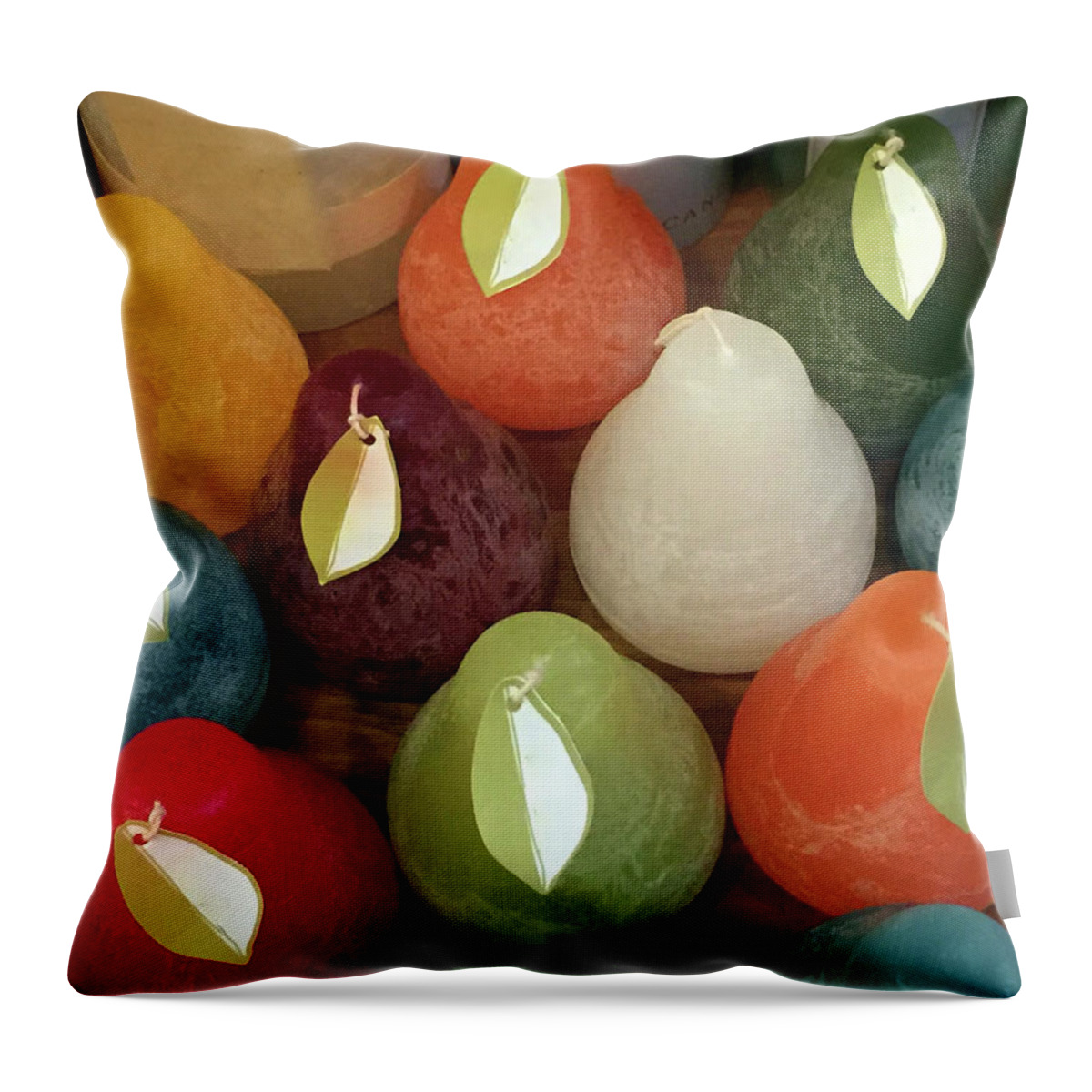 Still Life Throw Pillow featuring the photograph Polychromatic Pears by Rick Locke - Out of the Corner of My Eye