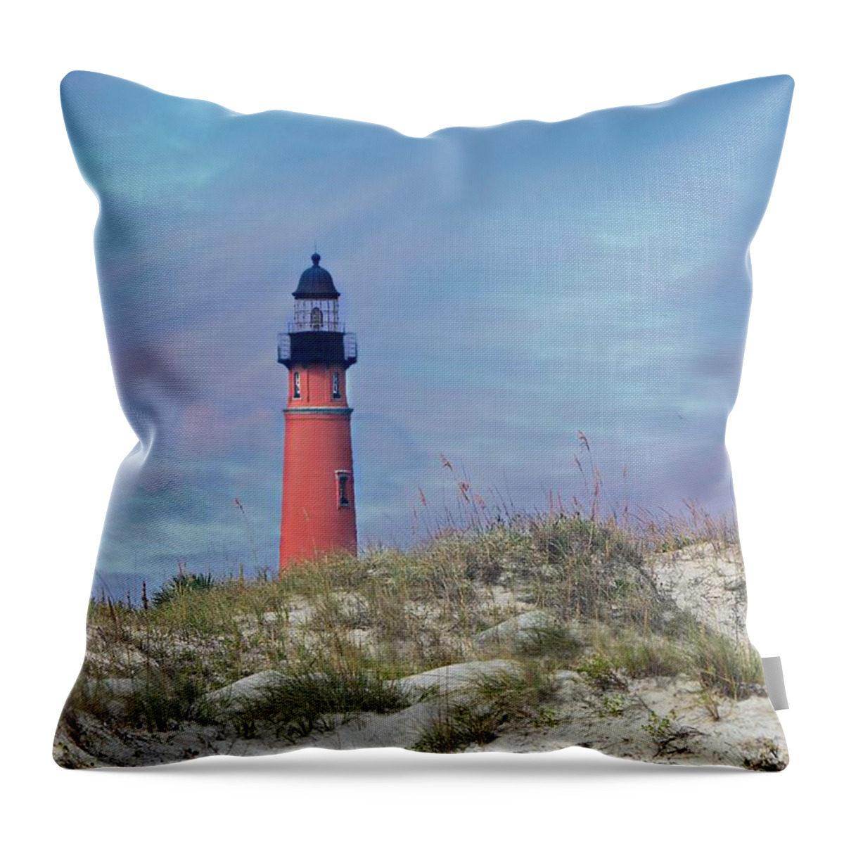 Ponce De Leon Inlet Throw Pillow featuring the photograph Ponce de Leon Lighthouse by Carolyn Mickulas