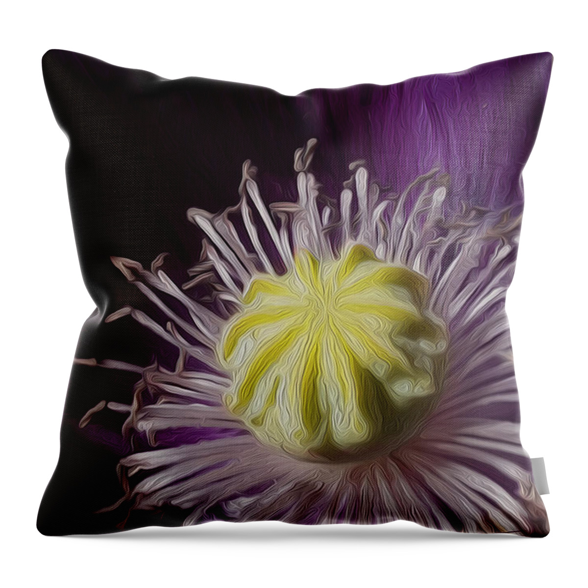Floral Throw Pillow featuring the digital art Poppy heart by Vincent Franco