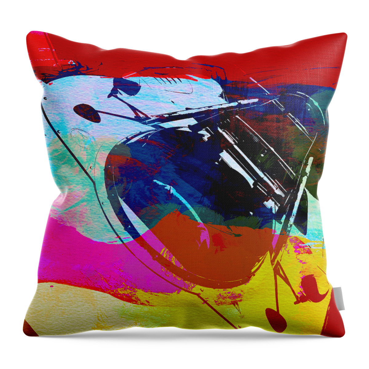 Naxart Throw Pillow featuring the digital art Porsche Watercolor by Naxart Studio