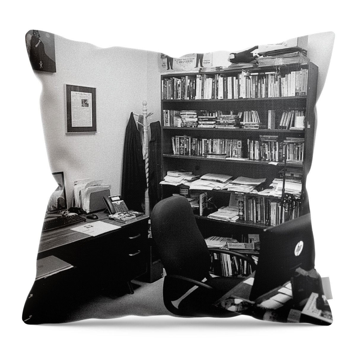 College Throw Pillow featuring the photograph Portrait of a Film/TV Professor's Office by Jeremy Butler