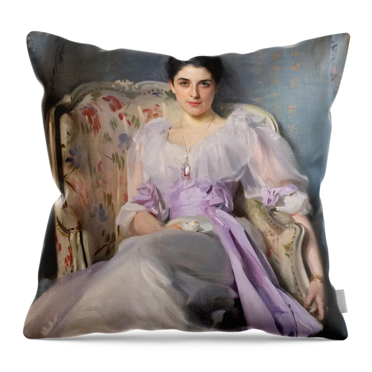 John Singer Sargent Throw Pillow featuring the painting Portrait of Lady Agnew of Lochnaw by John Singer Sargent