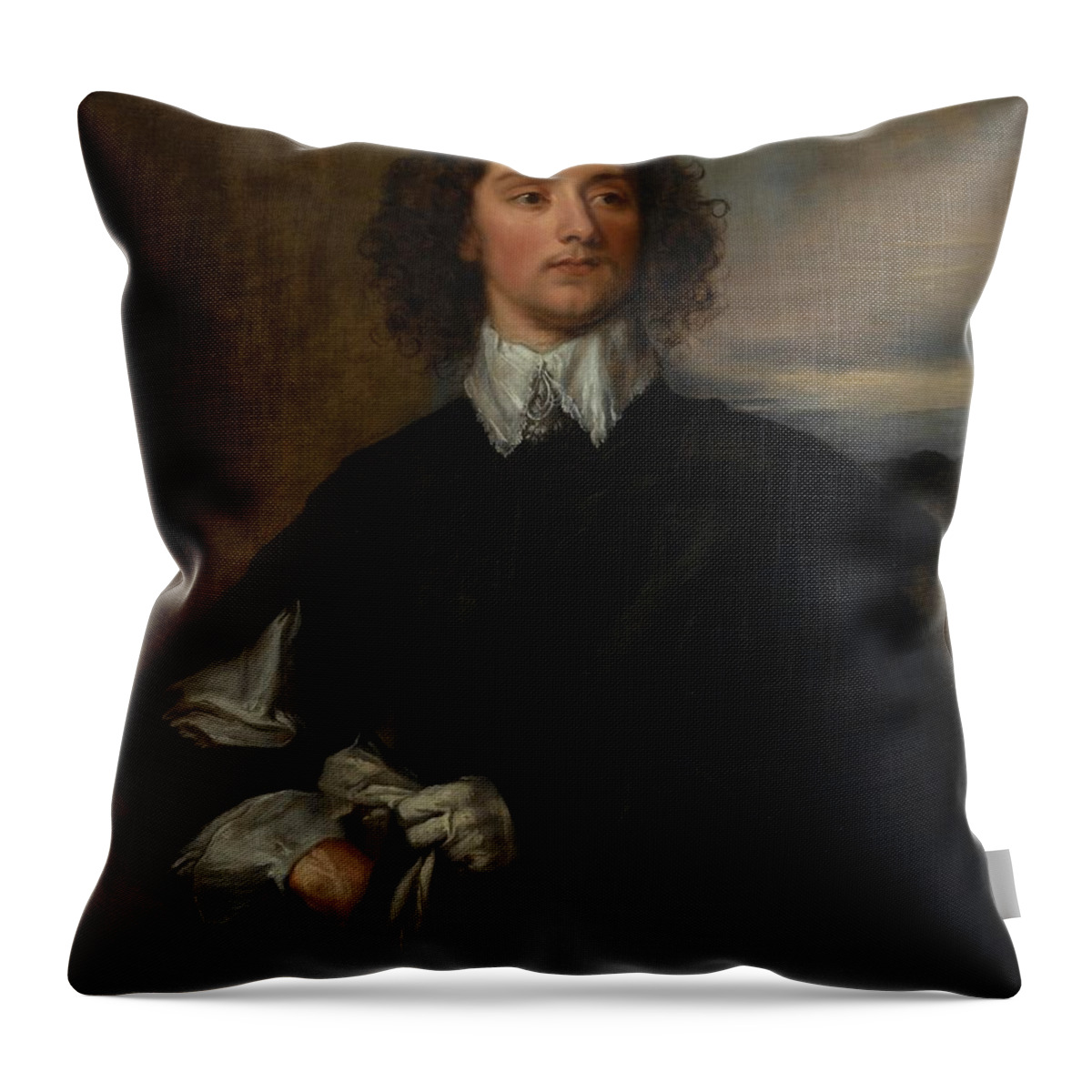 Attributed To Thomas Gainsborough Throw Pillow featuring the painting Portrait Of Thomas Hanmer by MotionAge Designs